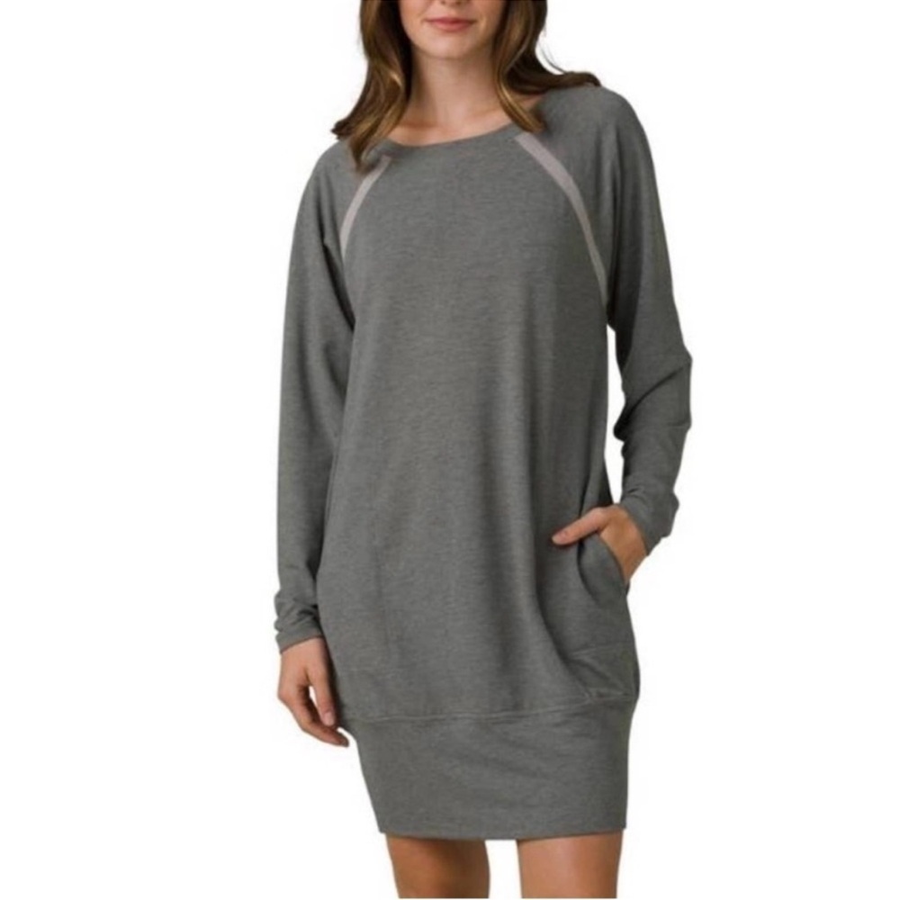 New Prana Rosie Dress Ashy Grey Pockets Size XS